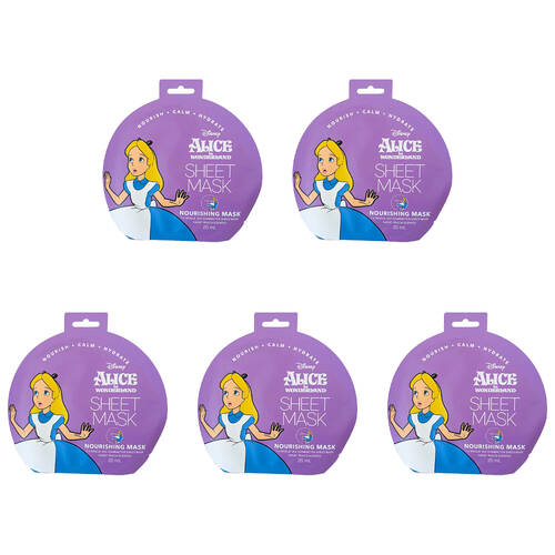 5PK Disney Alice in Wonderland Hydrating Sheet Gentle Facial Mask