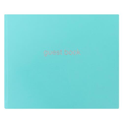 Letts Dazzle Quarto Lined Guest Book Landscape Turquoise Home Stationery
