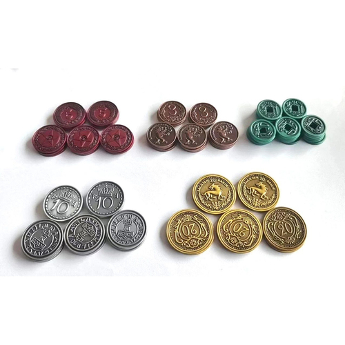 80pc Stonemaier Games Scythe & Expeditions Metal Coins Game Accessory
