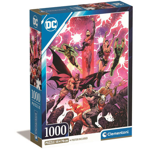 1000pc Clementoni DC Comics #2 Compact Box Jigsaw Puzzle 50x70cm