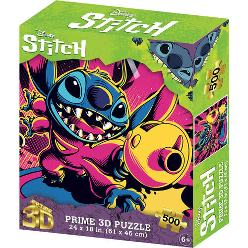 500pc Prime Disney Stitch #2 Jigsaw 3D Puzzle 61x46cm 6y+