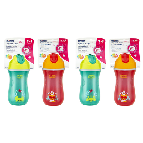 2PK Chicco Nursing Baby Insulated 266ml Silicone Straw Cup 14m+ Assorted