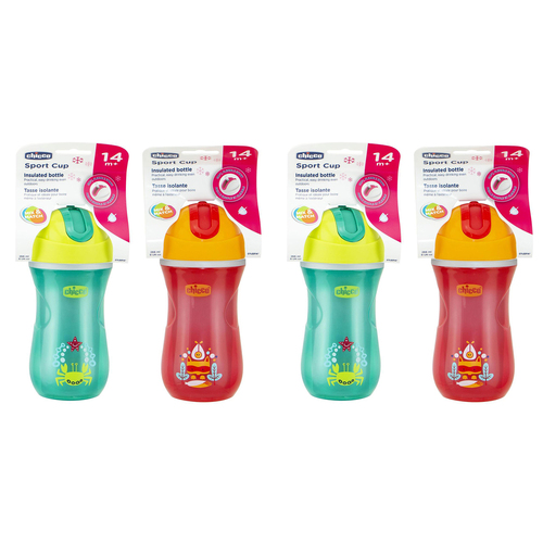 2PK Chicco Nursing Baby Insulated 266ml Silicone Straw Cup 14m+ Assorted