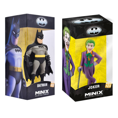 MINIX Batman #123 and DC Joker #124 Super Hero Action Figure Display Toy