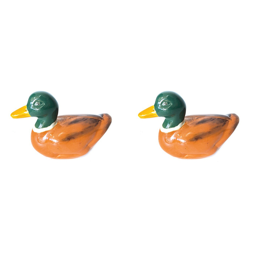 2x Garden 14.5cm Porcelain Floating Duck Outdoor Decor