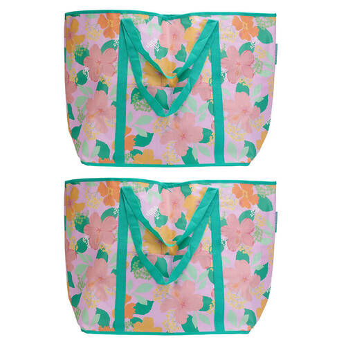 2PK Annabel Trends Jumbo Beach Bag Tote 72x47cm - Hibiscus