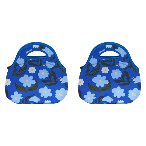 2PK Annabel Trends 30cm Neoprene Lunch Bag Food Storage - Nocturnal Blooms