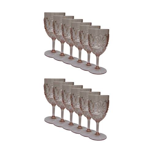 12PK SS Collective Blush Scallop Design Acrylic Wine Glass Drinkware 443ml