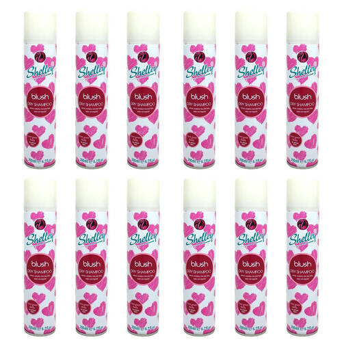12PK Shelley Instant Refresh Dry Shampoo Spray Blush For All Hair Types 200ml