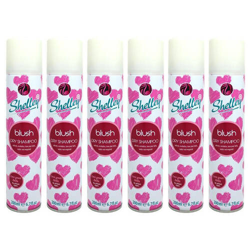 6PK Shelley Instant Refresh Dry Shampoo Spray Blush For All Hair Types 200ml