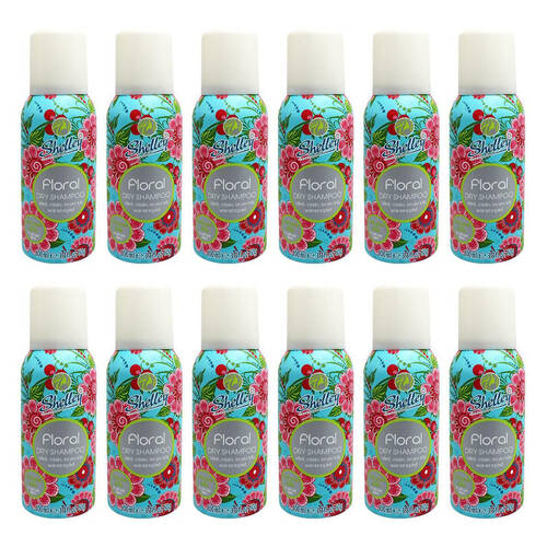 12PK Shelley Instant Refresh Dry Shampoo Spray Floral For All Hair Types 100ml