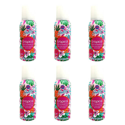 6PK Shelley Instant Refresh Dry Shampoo Spray Tropical For All Hair Types 100ml