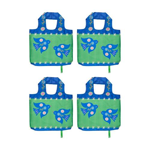 4PK Annabel Trends Reusable 20kg Capacity Shopping Tote Bag 50x42cm Fiesta Bird
