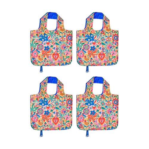 4PK Annabel Trends Reusable 20kg Capacity Shopping Tote Bag 50x42cm Fiesta