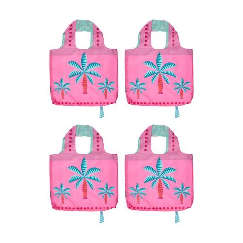 4PK Annabel Trends Reusable 20kg Capacity Shopping Tote Bag 50x42cm Fiesta Palm