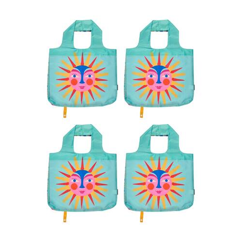 4PK Annabel Trends Reusable 20kg Capacity Shopping Tote Bag 50x42cm Fiesta Sun