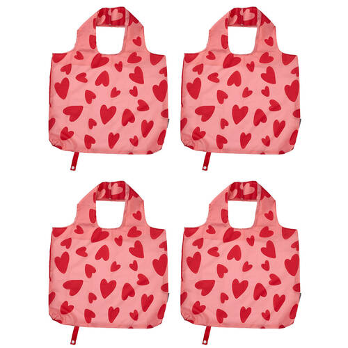 4PK Annabel Trends Reusable Shopping Tote Grocery Bag 50x42cm Love Heart