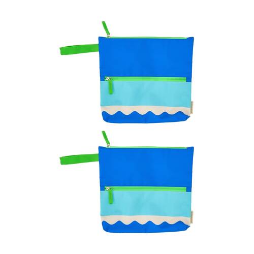 2PK Annabel Trends Beach Wet Clothing Pouch Riptide Bag 28.5cm x 28cm Blue