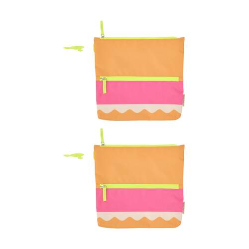 2PK Annabel Trends Beach Wet Clothing Pouch Riptide Bag 28.5cm x 28cm Pink