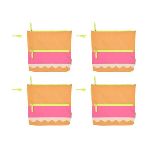 4PK Annabel Trends Beach Wet Clothing Pouch Riptide Bag 28.5cm x 28cm Pink