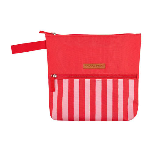 Annabel Trends Beach Wet Clothing Pouch Bag 28.5cm x 28cm Red Stripe