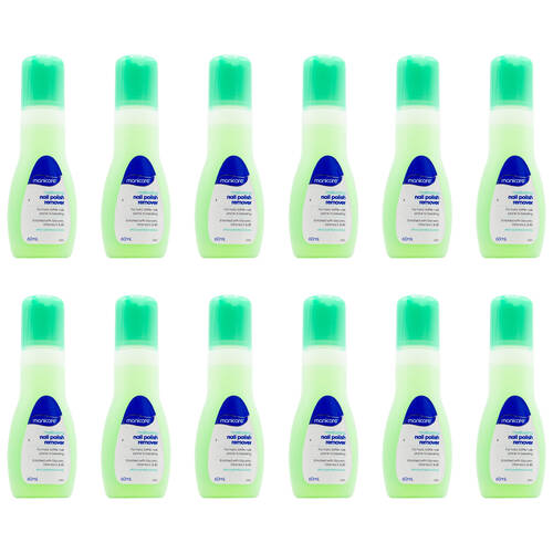 12PK Manicare Moisturising Nail Polish Remover 60ml - Green