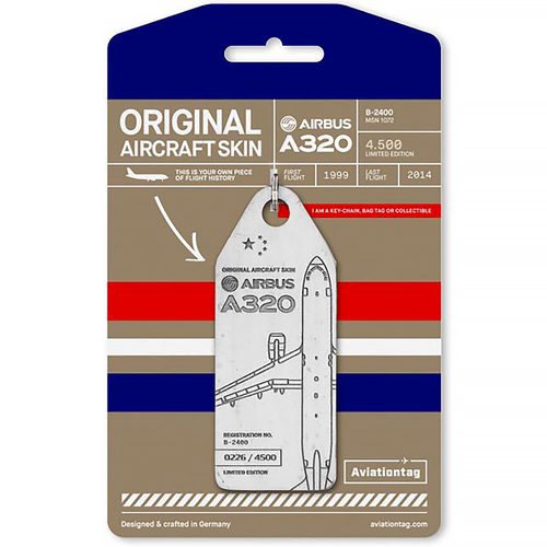 Aviationtag Airbus A320 Keychain 14.5cm Tag China Eastern Airlines White
