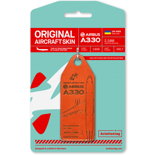Aviationtag Airbus A330 Keychain 14.5cm Tag Windrose Red