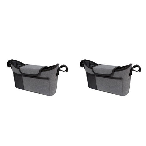 2PK Childcare Adjustable Pram/Stroller Storage Organiser Large Grey