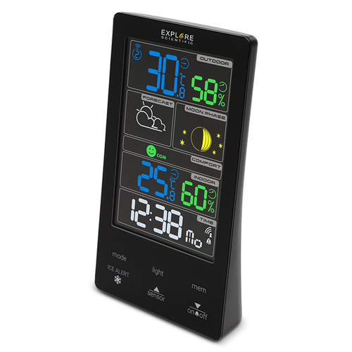 Explore Scientific Touch Key Advanced Weather Station - Black