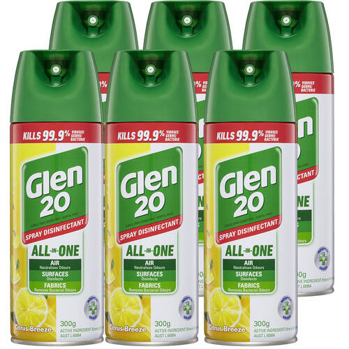 6PK  Glen 20 Spray 300g Citrus Breeze