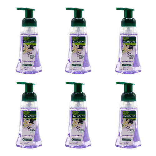 6PK Palmolive 250ml Foaming Hand Wash Pump Nourishing Vanilla & Wild Berries
