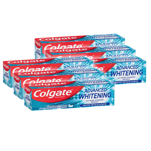 6PK Colgate 110g Advanced Whitening Micro Cleansing Toothpaste