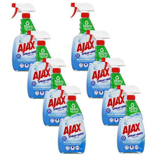 8PK Ajax Spray N Wipe Trigger Antibacterial Ocean Fresh 500ml
