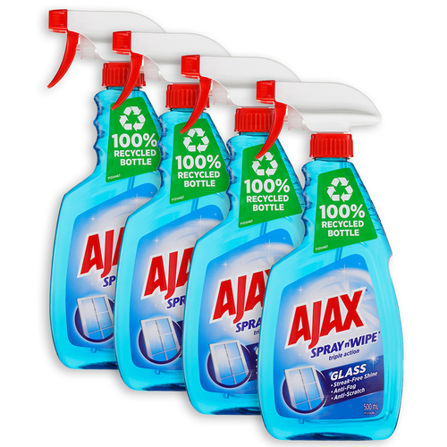 4PK Ajax 500ml Spray n Wipe Trigger Glass Cleaner