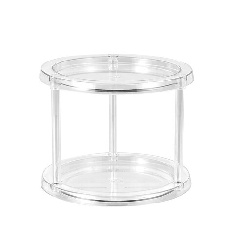 Boxsweden 24.5cm Crystal 2-Tier Turntable Organiser - Clear