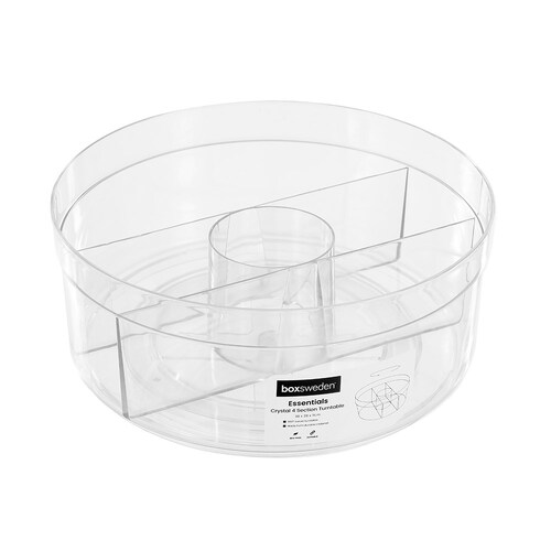 Boxsweden Crystal 28.5cm Multi-Compartment Turntable Storage Large