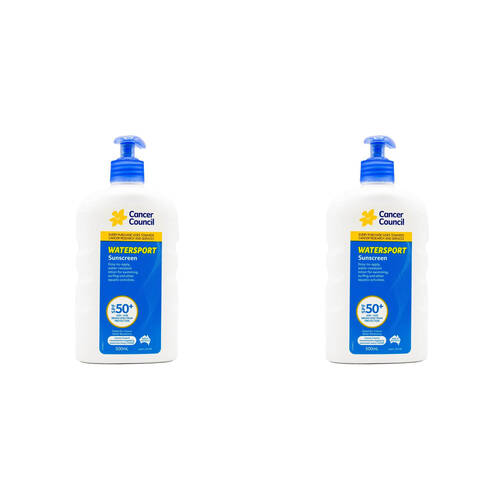 2PK Cancer Council 500ml Sunscreen Lotion Watersport SPF50+