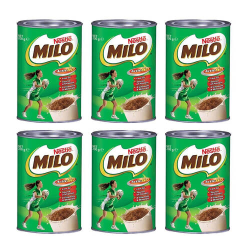 6x 12pc Nestle Milo Tin Can Malted Powdered Chocolate Drink 200g