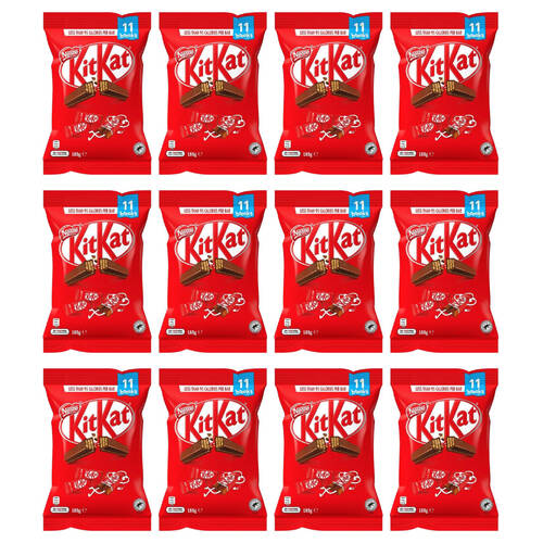 12PK Kit Kat Individually Wrapped Milk Chocolate Crisp Wafer Bar Fun Pack 185g