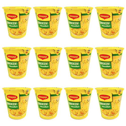 12PK Maggi Instant Noodles Soup Cup w/ Chicken Flavour 60g