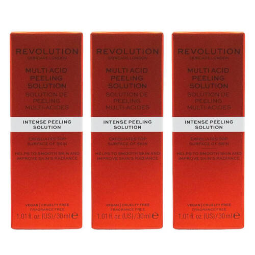 3PK Revolution Skin Multi-Acid Intense Peeling Solution Face Care 30ml