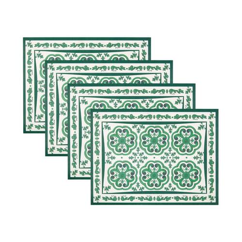 4PK Guzzini Blues Rectangular Placemat 44x33cm Table Mat Protector Emerald
