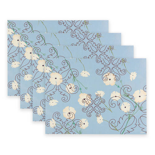 4PK Guzzini Rectangular Placemat 44x33cm Table Mat Protector Fusion Light Blue