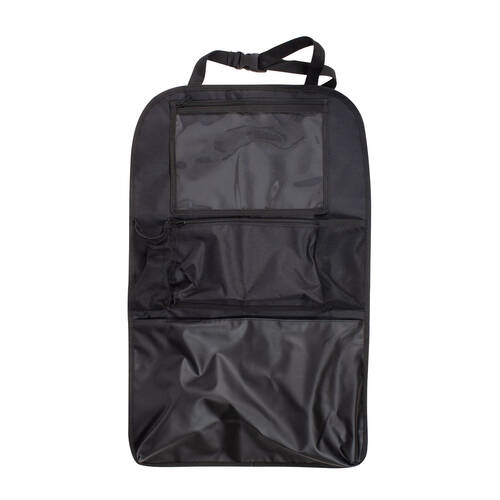 Childcare 2-In-1 Universal Car Backseat Organiser and Kick-Mat Black