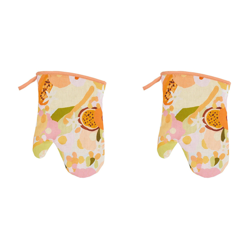 2PK Annabel Trends Linen Single Oven Mitt 18x26cm - Tutti Fruitti