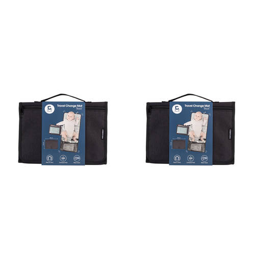 2PK Childcare Compactable Water-Resistant Travel Change Mat Black