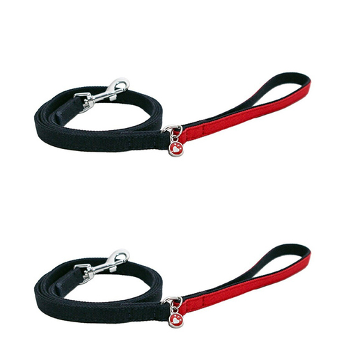 2PK Rosewood Fashion 102cm Leather Pet/Dog Lead Animal Training Leash Navy & Red