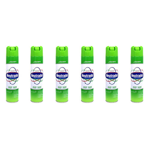 6PK Neutradol Aerosol Room Spray Air Deodoriser 300ml - Super Fresh