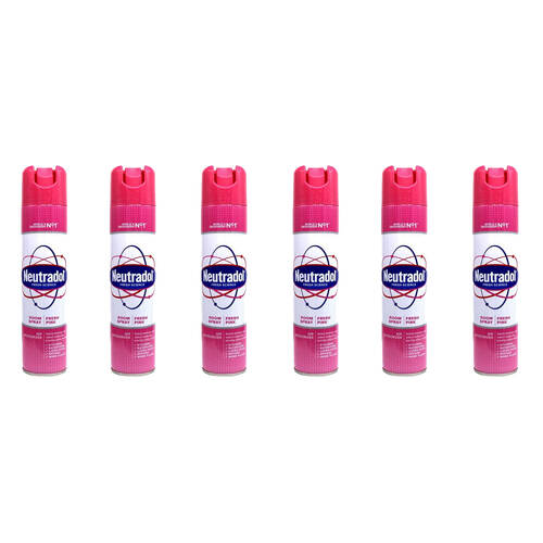 6PK Neutradol Aerosol Room Spray Air Freshener 300ml - Fresh Pink